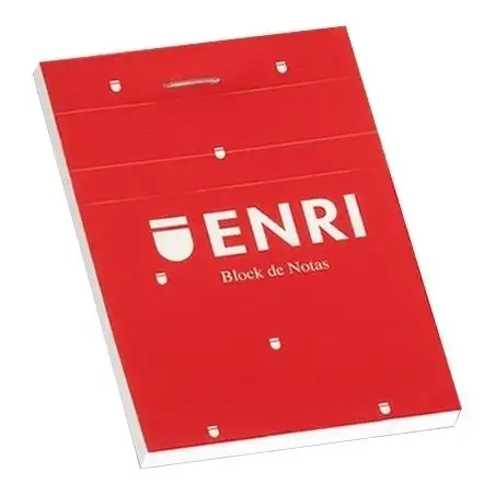 (100102716) ENRI BLOC DE NOTAS GRAPADO 80H A5 LISO T/BLANDA ROJO