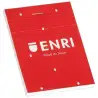 (100105158) ENRI BLOC DE NOTAS GRAPADO 80H A6 LISO T/BLANDA ROJO