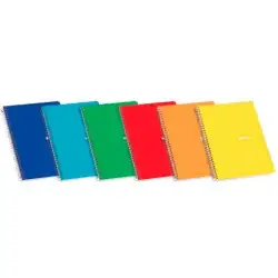 (100430071) ENRI CUADERNO ESPIRAL 80H 1/4 60GR PAUTA 3MM C/MARGEN TAPA DURA C/SURTIDOS