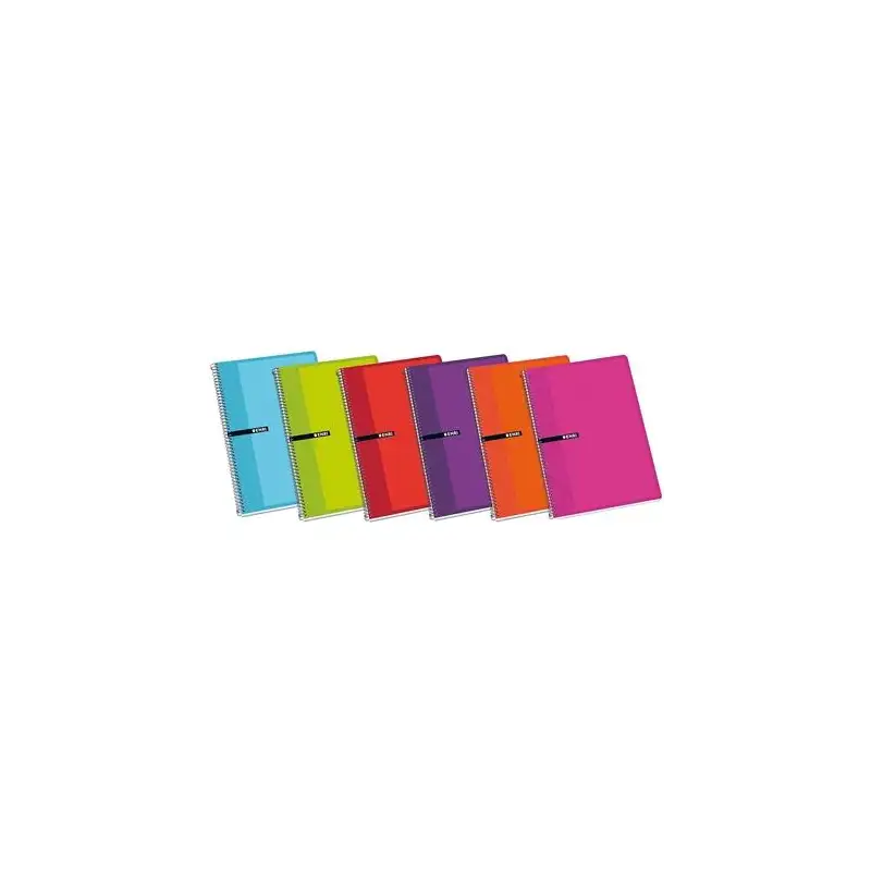 (100430081) ENRI CUADERNO ESPIRAL 80H 1/4 60GR 4X4MM C/MARGEN TAPAS DURAS C/SURTIDOS