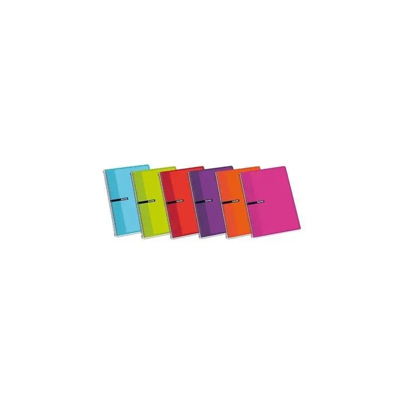 (100430103) ENRI CUADERNO ESPIRAL 80H 1/4 60GR 4X4MM C/MARGEN TAPAS BLANDAS C/SURTIDOS