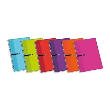 (100430103) ENRI CUADERNO ESPIRAL 80H 1/4 60GR 4X4MM C/MARGEN TAPAS BLANDAS C/SURTIDOS