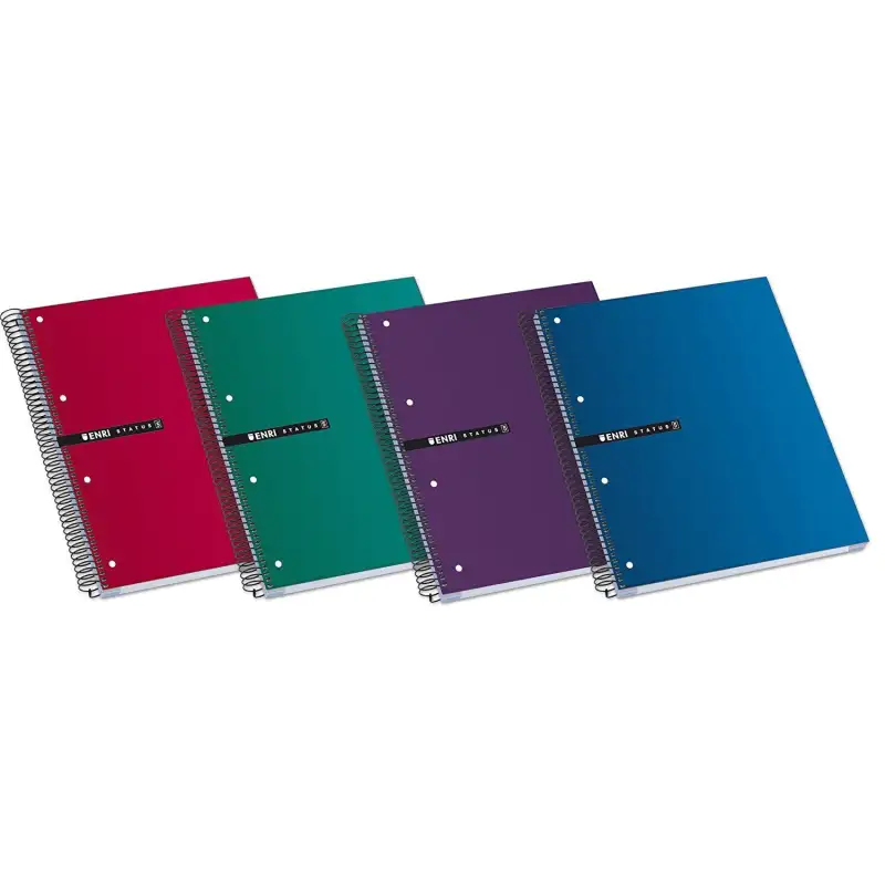 (100435671) ENRI CUADERNO ESPIRAL STATUS MICROPERFORADO 160 HOJAS 5X5 TAPAS EXTRADURAS A4+ COLORES