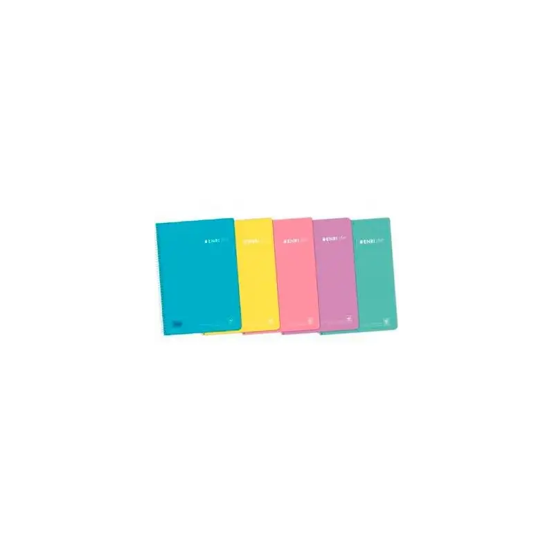 (400150287) ENRI CUADERNO ESPIRAL FOLIO 80H 4X4MM C/M TAPA PP C/SURTIDOS PASTEL