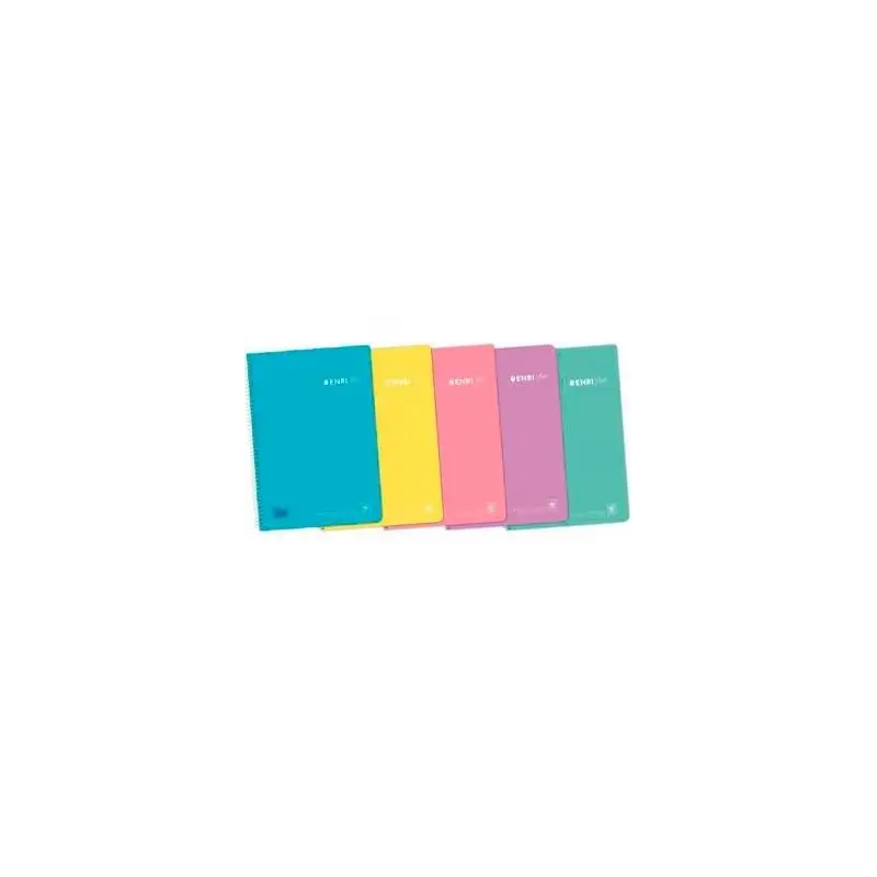 (400150288) ENRI CUADERNO ESPIRAL 1/4 80H 90GR 4X4MM C/M TAPA PP C/SURTIDOS PASTEL