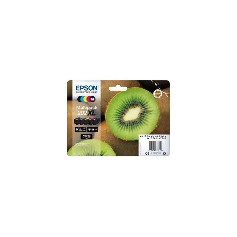 (C13T02G74010) EPSON MULTIPACK 5-COLOURS 202XL CLARIA PREMIUM INK KIWI