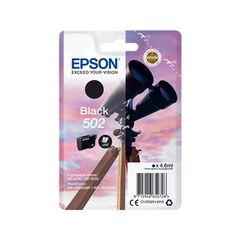 (C13T02V14010) EPSON SINGLEPACK BLACK 502 INK (XP-5100