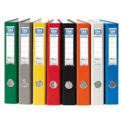 (92367) UNISYSTEM ARCHIVADOR PALANCA COLOR 45MM CANTONERA LARGA A4 CARTÓN FORRADO PP ROJO