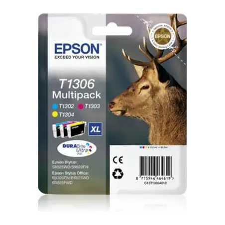(C13T13064012) EPSON TINTA C / M / Y MULTIPACK SX525WD/620FW/ OFFICE B42WD/525WD/625FWD/925FWD
