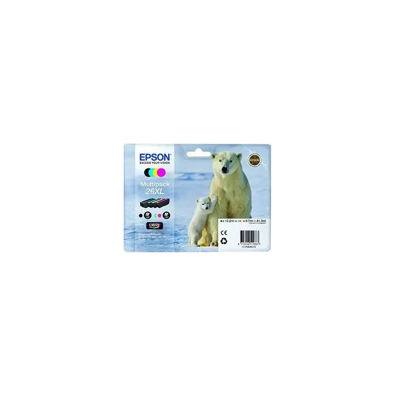 (C13T26364010) EPSON MULTIPACK BK/C/M/Y CLARIA PREMIUM XP 510 520 600 605 610 615 620 625 700 710 720 800 810 820 - 26XL ALTA...