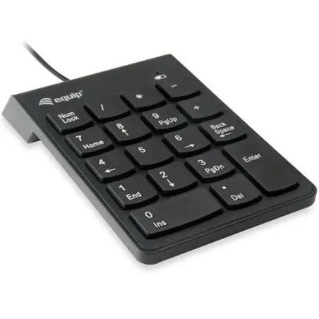 (245205) EQUIP TECLADO NUMÉRICO UNIVERSAL CABLE USB 18 TECLAS PLÁSTICO NEGRO