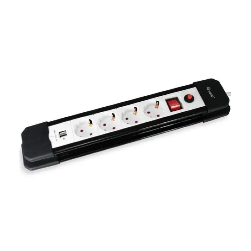 (245553) EQUIP REGLETA CON 4 TOMAS + 2 USB CON CABLE DE 1´5 M.Y BOTÓN DE APAGADO Y ENCENDIDO