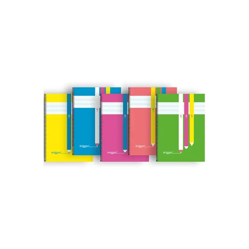 (NSFP3) LAMELA ERIGGAN CUADERNO ESPIRAL 80H FOLIO 90GR 3MM TAPA PP C/SURTIDOS