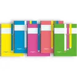 (NSFP4) LAMELA ERIGGAN CUADERNO ESPIRAL 80H FOLIO 90GR 4X4MM TAPA PP C/SURTIDOS