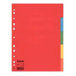 (100199) ESSELTE SEPARADORES MULTITALADRO CARTÓN A4 5 POSICIONES COLORES