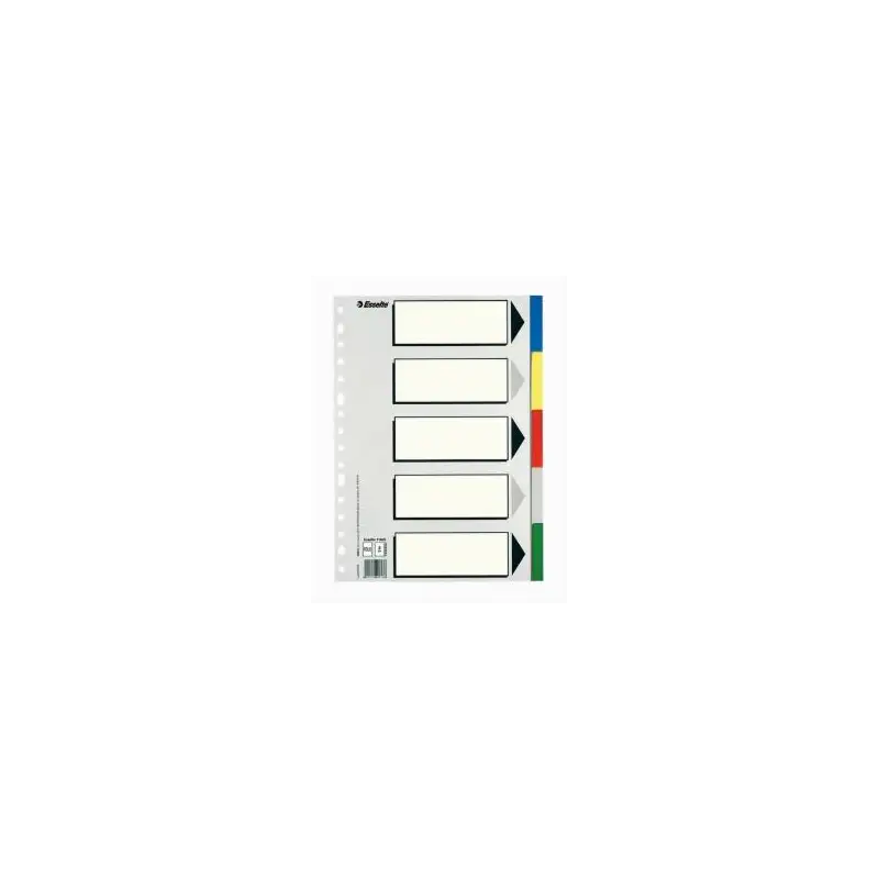 (11609) ESSELTE SEPARADORES 5 POSICIONES FOLIO PP COLORES CON CARÁTULA ÍNDICE CARTÓN BLANCO / NEGRO