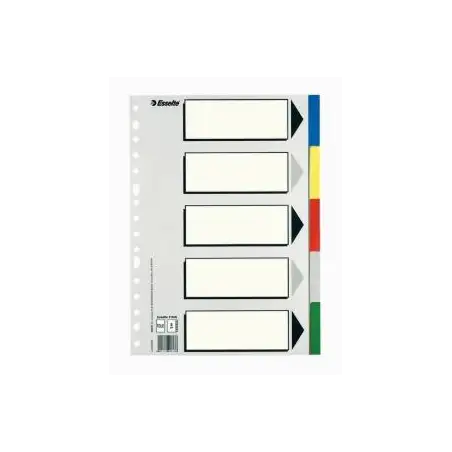 (11609) ESSELTE SEPARADORES 5 POSICIONES FOLIO PP COLORES CON CARÁTULA ÍNDICE CARTÓN BLANCO / NEGRO