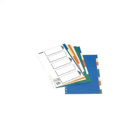 (11709) ESSELTE SEPARADORES 5 POSICIONES A4 PP COLORES CON CARÁTULA ÍNDICE CARTÓN BLANCO / NEGRO