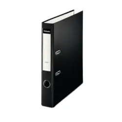 (42308) ESSELTE ARCHIVADOR PALANCA FOLIO LOMO 50MM PP INTERIOR FORRADO EN PAPEL RADO CANTONERAS NEGRO