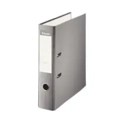 (42330) ESSELTE ARCHIVADOR PALANCA A4 LOMO ANCHO PP INTERIOR FORRADO EN PAPEL RADO CANTONERAS GRIS