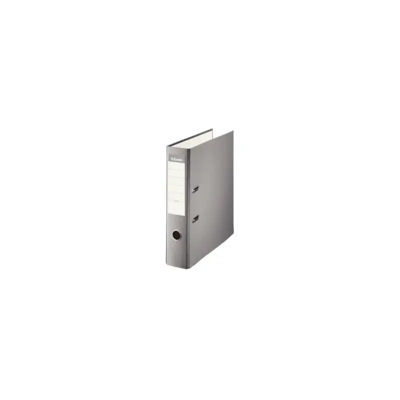 (42330) ESSELTE ARCHIVADOR PALANCA A4 LOMO ANCHO PP INTERIOR FORRADO EN PAPEL RADO CANTONERAS GRIS