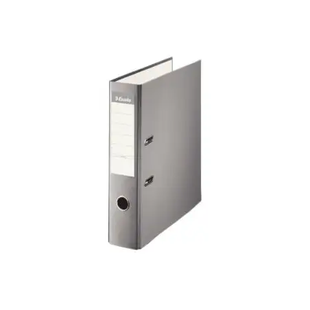 (42330) ESSELTE ARCHIVADOR PALANCA A4 LOMO ANCHO PP INTERIOR FORRADO EN PAPEL RADO CANTONERAS GRIS