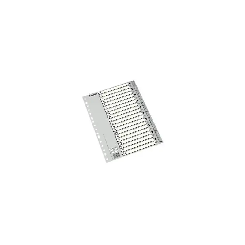 (47140) ESSELTE ABECEDARIO SEPARADOR MULTITALADRO POLIPROPILENO A4 GRIS CON CARÁTULA ÍNDICE CARTÓN BLANCO / NEGRO