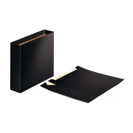 (624149) ESSELTE CAJETÍN PARA ARCHIVADORES FOLIO LOMO ANCHO CARTÓN NEGRO BRILLANTE