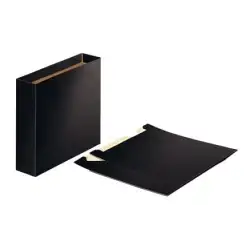 (624150) ESSELTE CAJETÍN PARA ARCHIVADORES A4 LOMO ANCHO CARTÓN NEGRO BRILLANTE