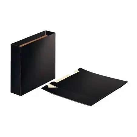 (624150) ESSELTE CAJETÍN PARA ARCHIVADORES A4 LOMO ANCHO CARTÓN NEGRO BRILLANTE