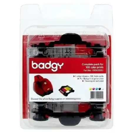 (15CBGR0100C) EVOLIS BADGY 200 CINTA COLOR YMCKO PARA 100 IMPRESIONES