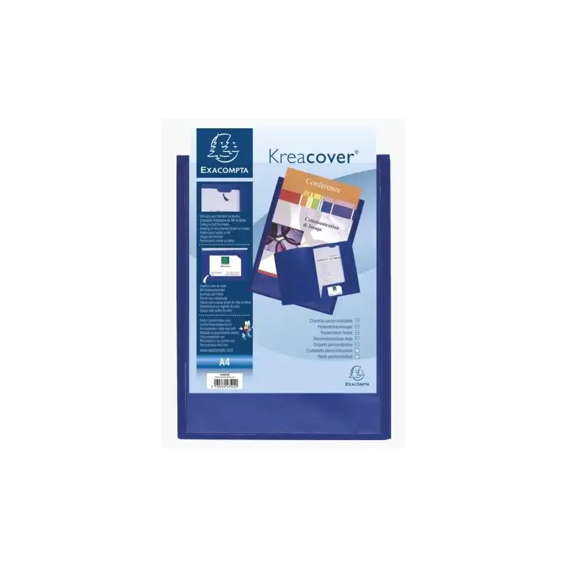 (43502E) EXACOMPTA CARPETA DE PROYECTOS KREA COVER PERSONALIZABLE A4 POLIPROPILENO AZUL UNITARIA