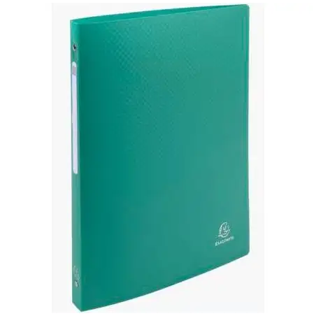 (51183E) EXACOMPTA CARPETA 4 ANILLAS 15MM POLIPROPILENO OPACO CON ETIQUETA EN EL LOMO A4 VERDE