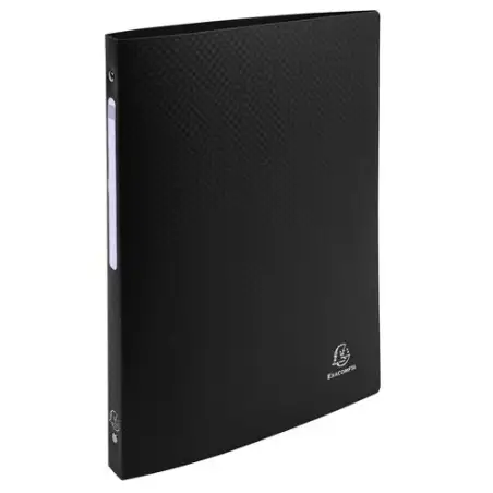 (51191E) EXACOMPTA CARPETA 4 ANILLAS 15MM POLIPROPILENO OPACO CON ETIQUETA EN EL LOMO A4 NEGRO