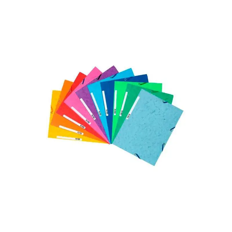 (55510E) EXACOMPTA CARPETA CON GOMAS MAXI CAPACITY A4 TRES SOLAPAS CARTULINA LUSTRADA 400GR COLORES SURTIDOS