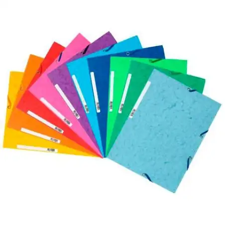 (55510E) EXACOMPTA CARPETA CON GOMAS MAXI CAPACITY A4 TRES SOLAPAS CARTULINA LUSTRADA 400GR COLORES SURTIDOS