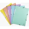 (55560E) EXACOMPTA CARPETA AQUAREL CARTÓN LUSTRADO 400 GR TRES SOLAPAS GOMAS A4 MATE SURTIDOS PASTEL -5U-