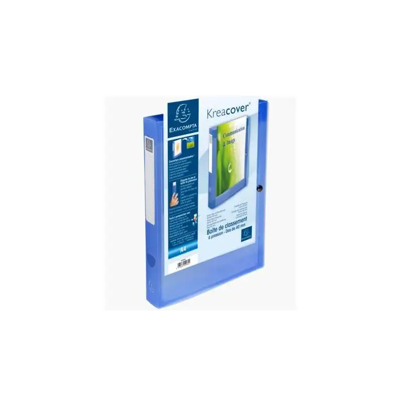 (59982E) EXACOMPTA CARPETA DE PROYECTOS KREA COVER 40MM CIERRE CON CLIP A4 PP AZUL