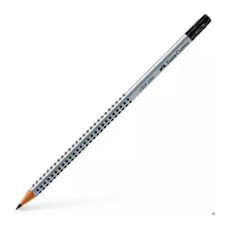(117201) FABER CASTELL LÁPIZ GRIP ECOLÓGICO C/ GOMA DE BORRAR MOD. 2001 B GRIS