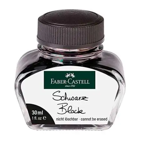 (149854) FABER CASTELL TINTERO 30ML TINTA BORRABLE NEGRA