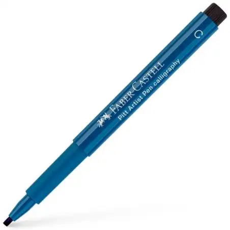 (167547) FABER CASTELL ROTULADOR PERMANENTE PITT ARTIST PEN CALLIGRAPHY 2.5MM AZUL DE IDANTRENO