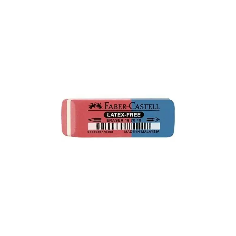 (187040) FABER CASTELL GOMA DE BORRAR BISELADA MIXTA PARA GRAFITO Y TINTA AZUL/ROJO