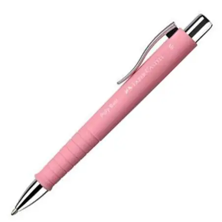 (241127) FABER CASTELL BOLÍGRAFO POLY BALL COLOURS XB TINTA AZUL RECARGABLE ROSA
