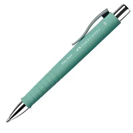 (241165) FABER CASTELL BOLÍGRAFO POLY BALL COLOURS XB TINTA AZUL RECARGABLE VERDE MENTA