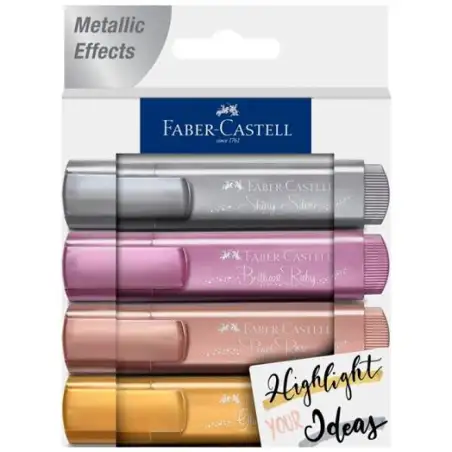 (254674) FABER CASTELL MARCADOR TEXTLINER 46 SURTIDO METÁLICO -4U-