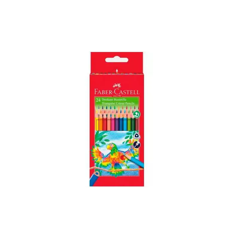 (116544) FABER CASTELL LÁPICES DE COLORES TRIANGULAR C/SURTIDOS ESTUCHE 24 UD