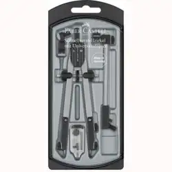 (174045) FABER CASTELL COMPÁS DE AJUSTE RÁPIDO ADAPTADOR UNIVERSAL ALARGADERA Y ACCESORIOS