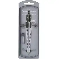 (174472) FABER CASTELL COMPÁS ARTICULADO DE AJUSTE RÁPIDO GRIP PLATEADO