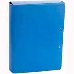(15938) FABRISA CARPETA DE PROYECTOS 7CM FOLIO CIERRE DE BOTA C/GOMAS CARTÓN GOFRADO AZUL
