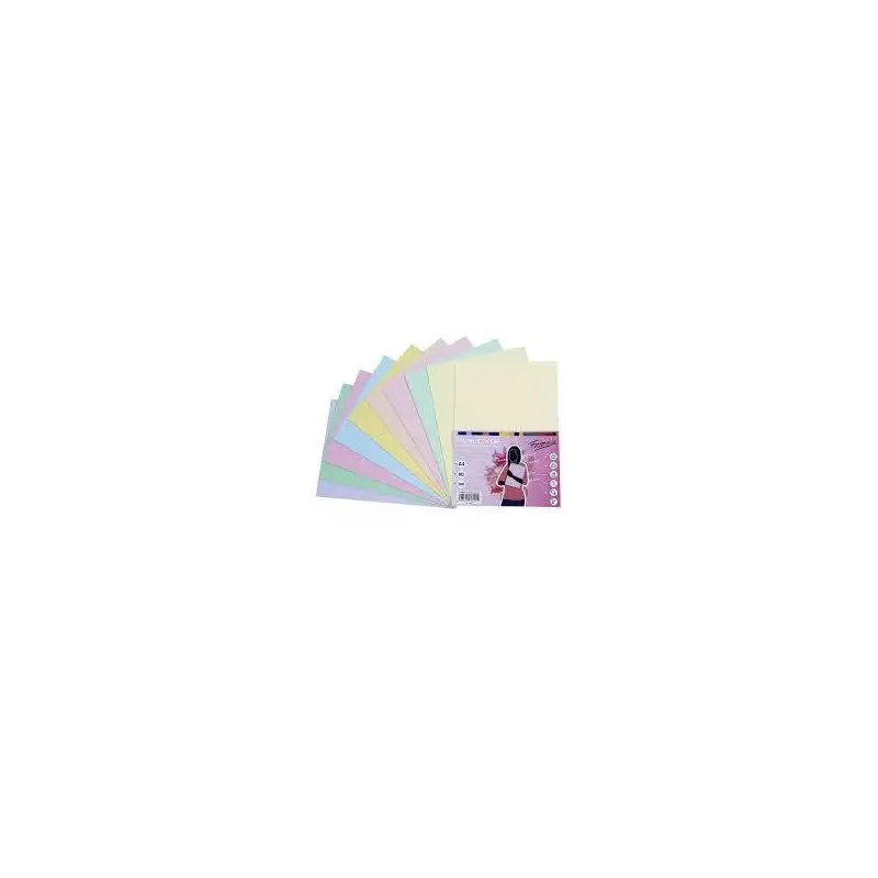 (16327) FABRISA PAPEL DIN A4 80GR INKJET/LÁSER PAQUETE 100H RETRACTILADO 10 COLORES PASTEL